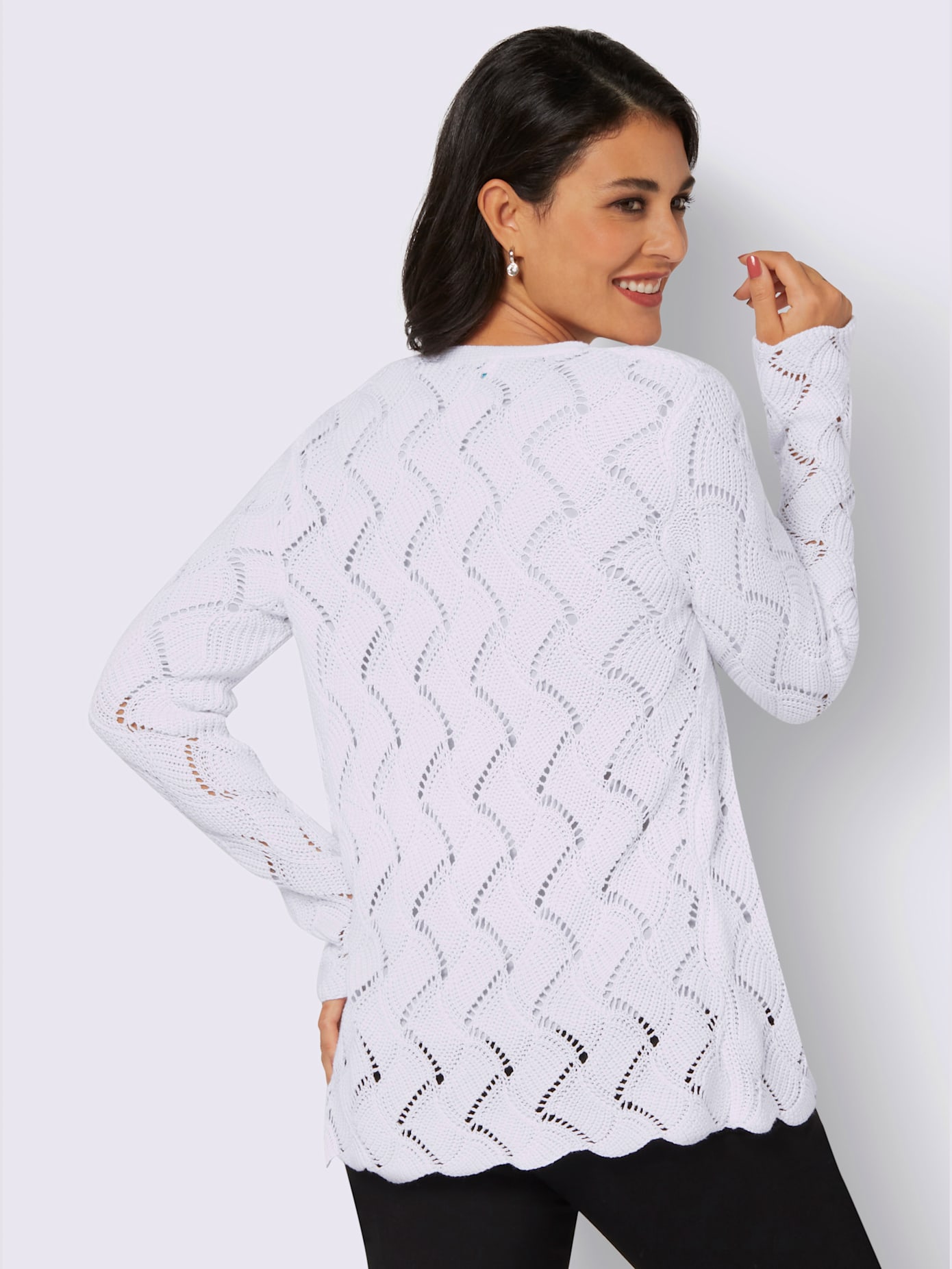 Veste en tricot motif ajouré élégant