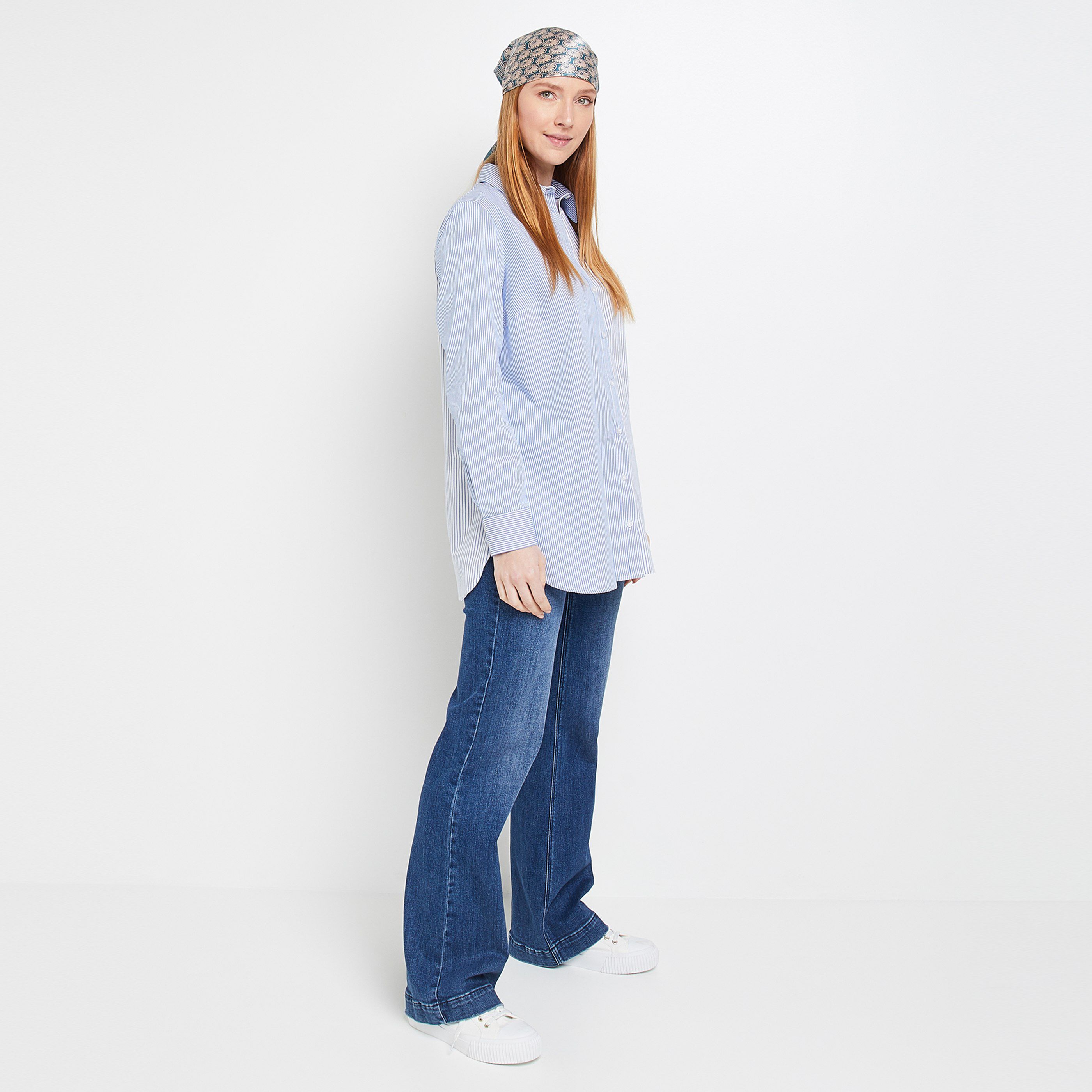 Chemise oversize rayée femme - BLEU