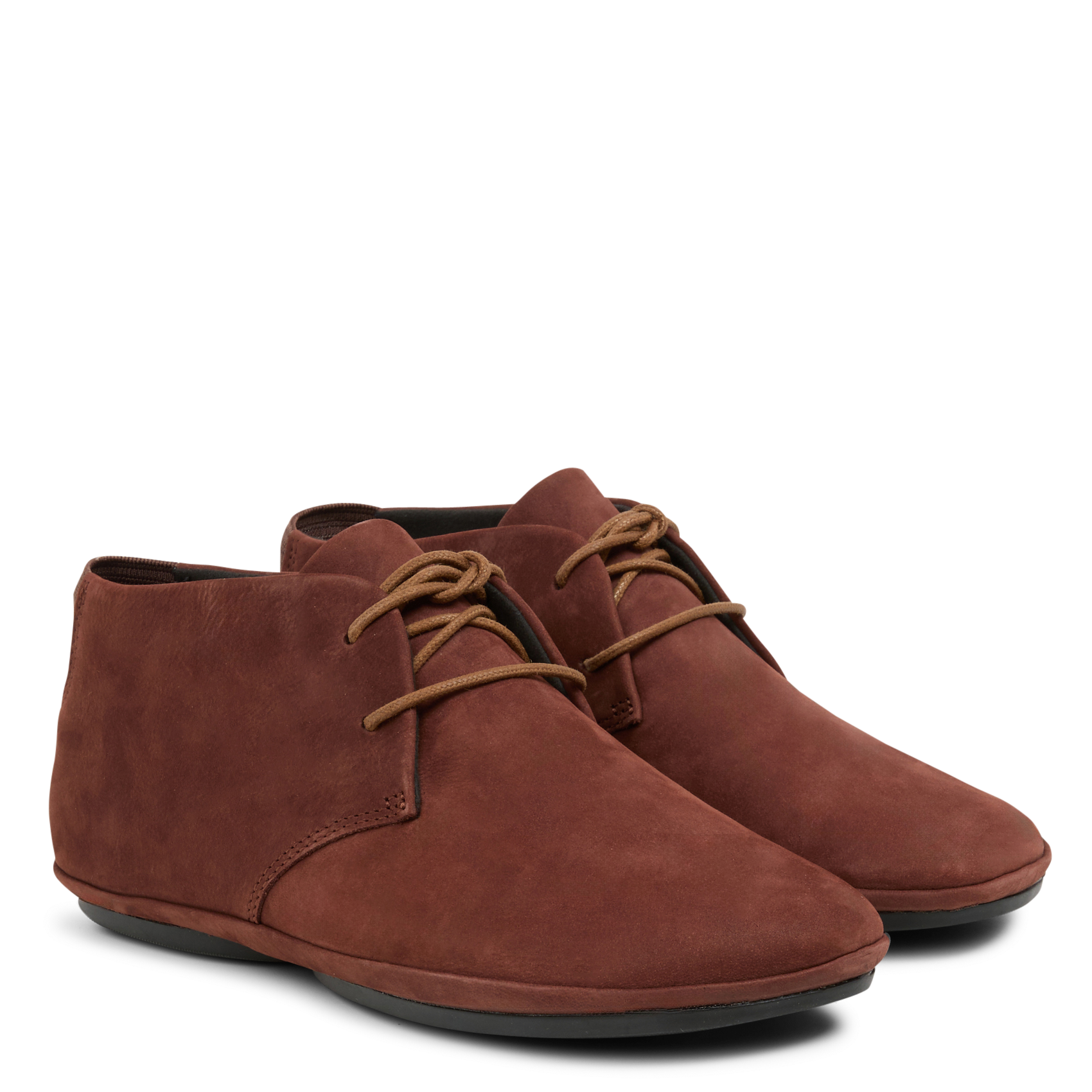 RIGHT NINA - Derbies plates en cuir velours | Marron