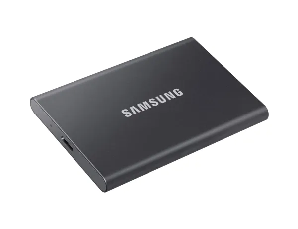 Samsung T7 MU-PC2T0T - SSD - krypteret - 2 TB - ekstern (bærbar) - USB 3.2 Gen 2 (USB-C stikforbindelse) - 256-bit AES - titan grå