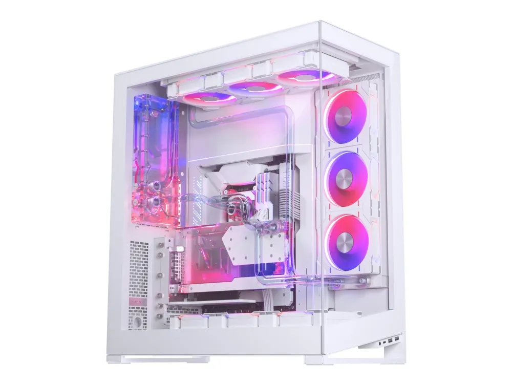 Phanteks NV7 - FT - udvidet ATX - sidepanel med vindue (hærdet glas) - ingen strømforsyning (ATX) - hvidmatteret - USB/Lyd