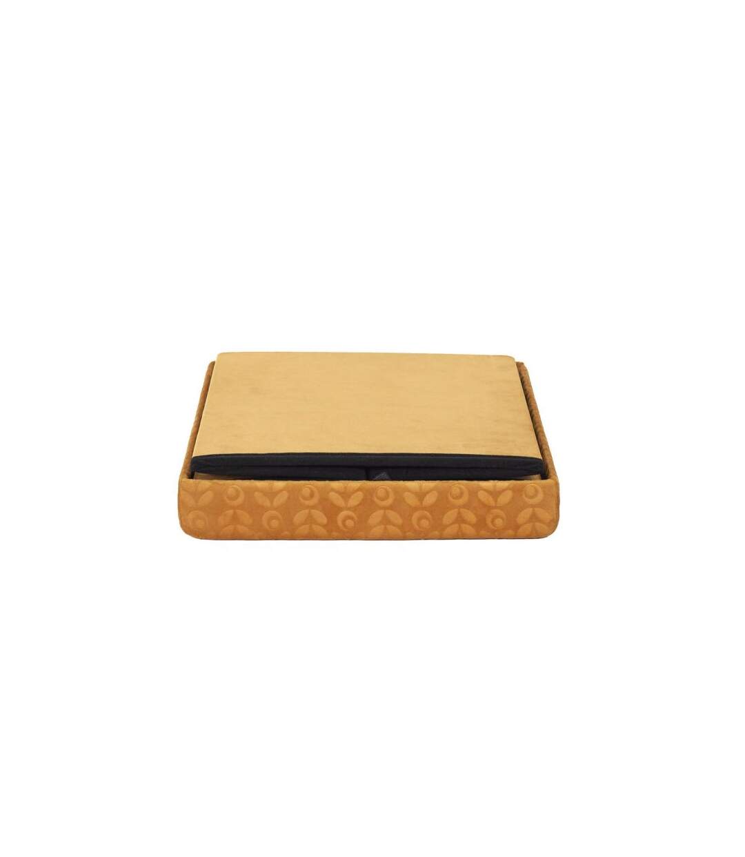 Paris Prix - Pouf Pliable & Coffre rétro 38cm Jaune Moutarde