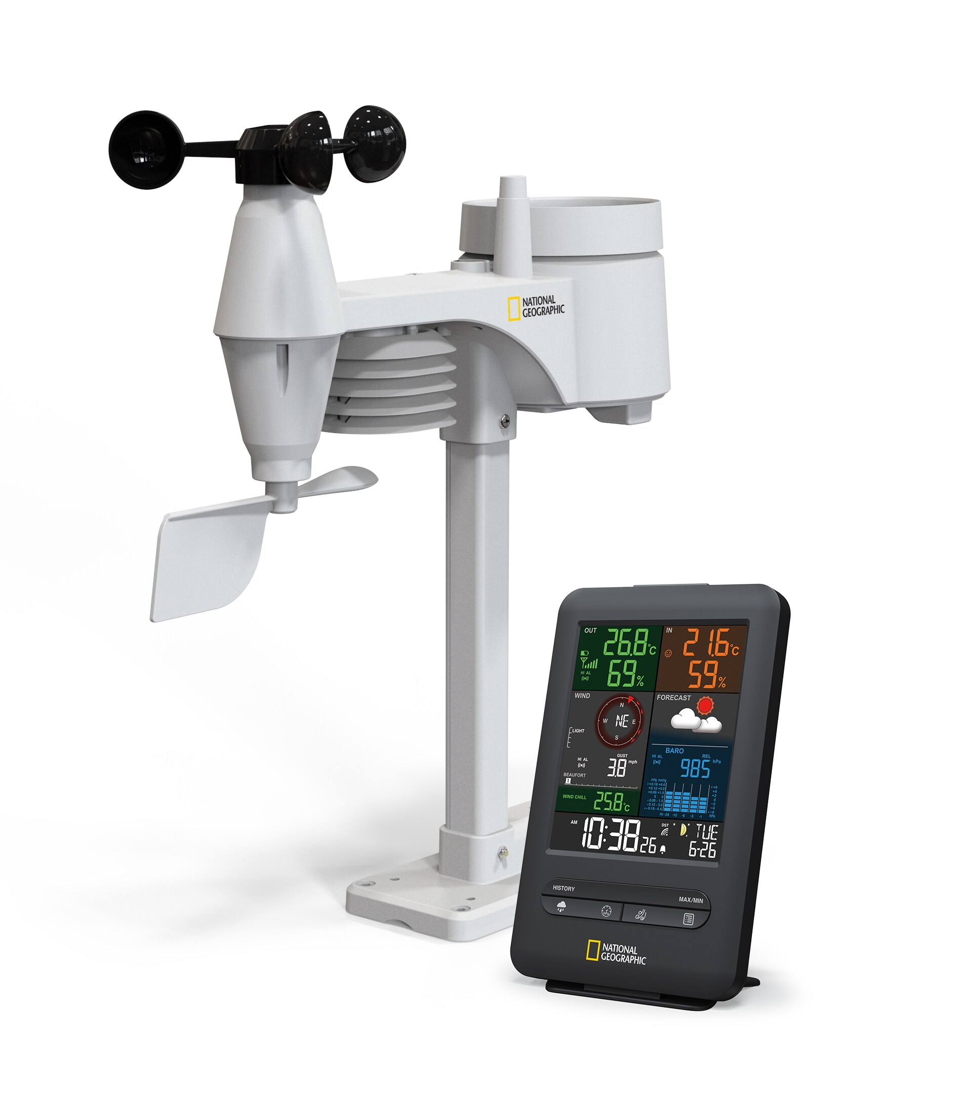 NATIONAL GEOGRAPHIC Colour-Display-Funk-Wetterstation 5-in-1