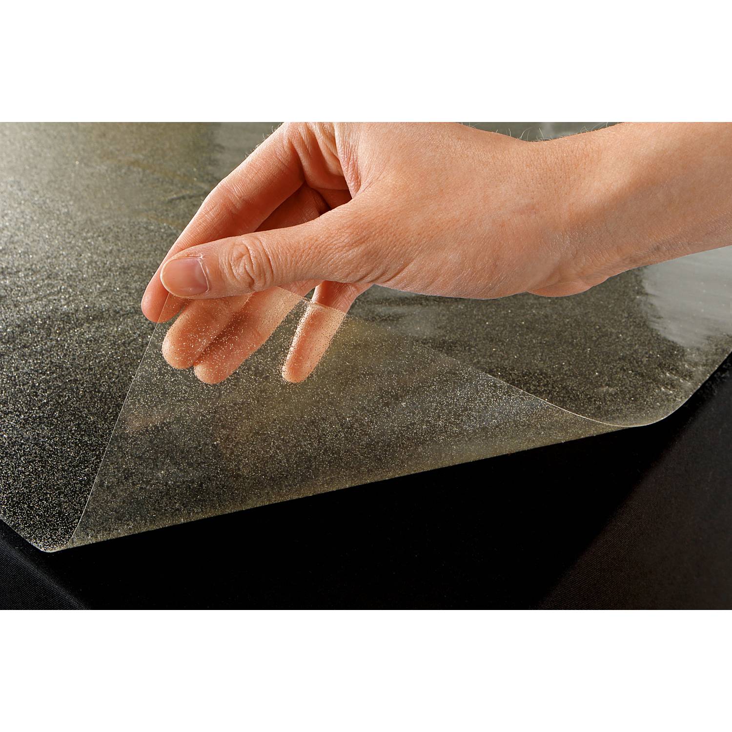 Meterware abwaschbare Glasklarfolie Glitzer 0,20 mm