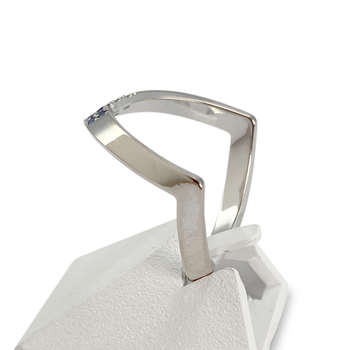 Bague d'occasion or 375 blanc saphirs