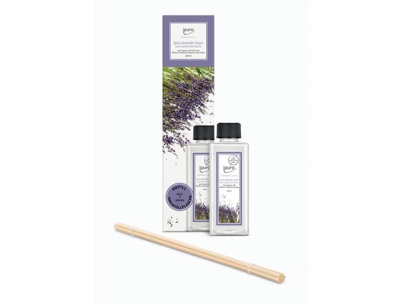 ipuro Duftkartusche Refill Lavender Touch mit Stäbchen 200 Nachfüller für Duftstäbchen mit frisch-blumigem Duft