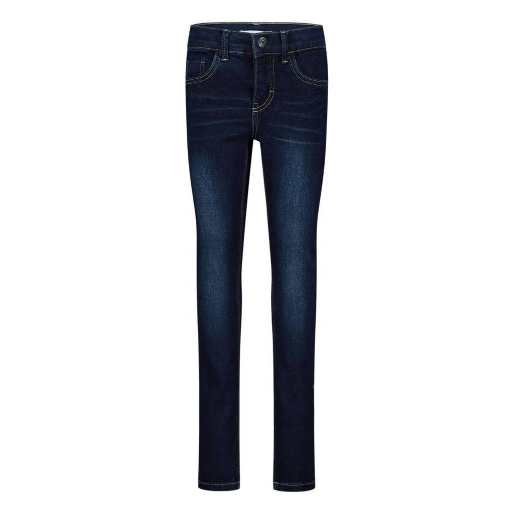 NAME IT skinny jeans NKMPETE met visgraat dark blue denim