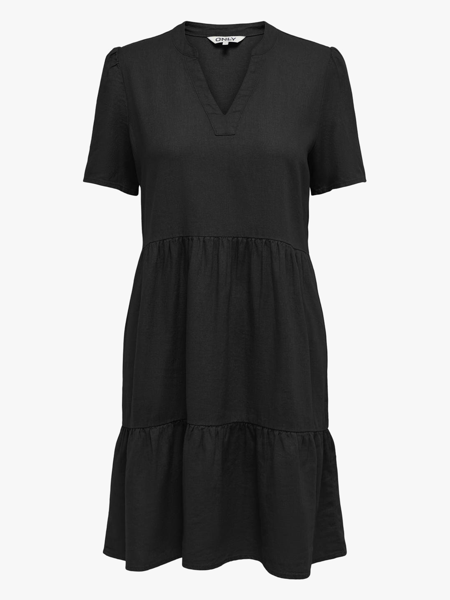 Tiri-Caro Short Sleeve V-Neck Lin Dress