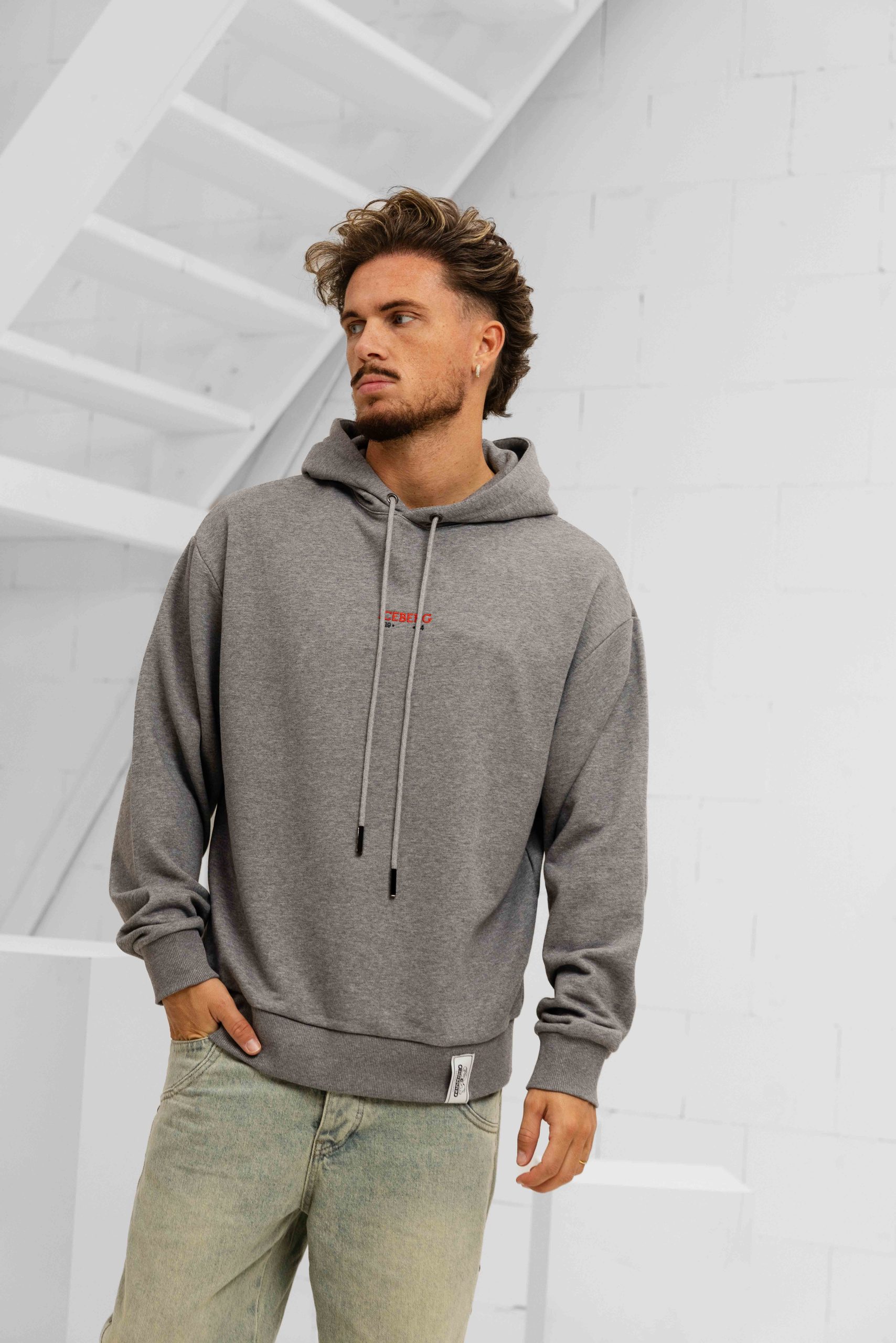 Iceberg 5C Felpa E064 Hoodie Heren Grijs