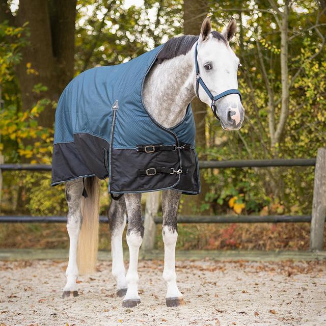 Deken QHP Turnout Collection Halve Hals 150gr Blauw