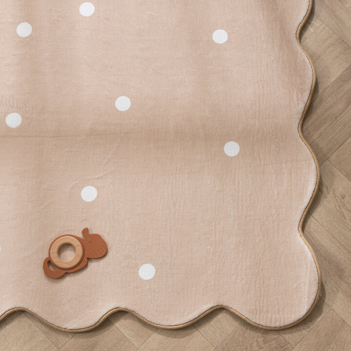 Wasbaar vloerkleed - Cloudy Stippen Beige