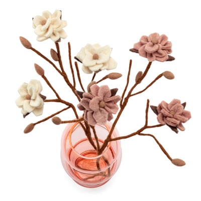 Magnolienzweig Filz, Rosa