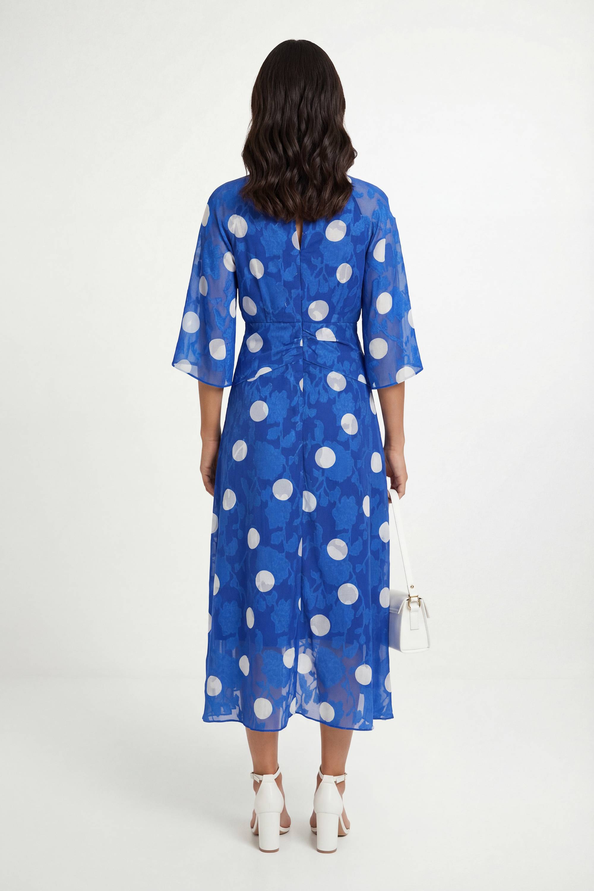 Wallis Robe Midaxi À Pois Dévorés Avec Détail Torsadé