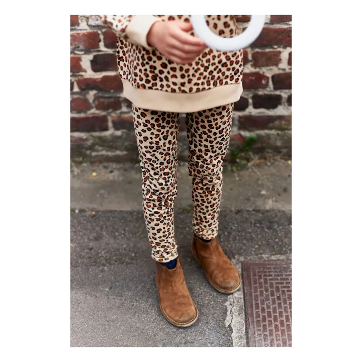 Frangin Frangine Legging Coton Bio Léopard Ondine | Beige