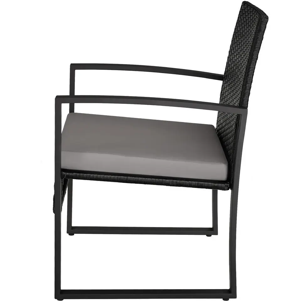 tectake - balkonset Granada - wicker - zwart
