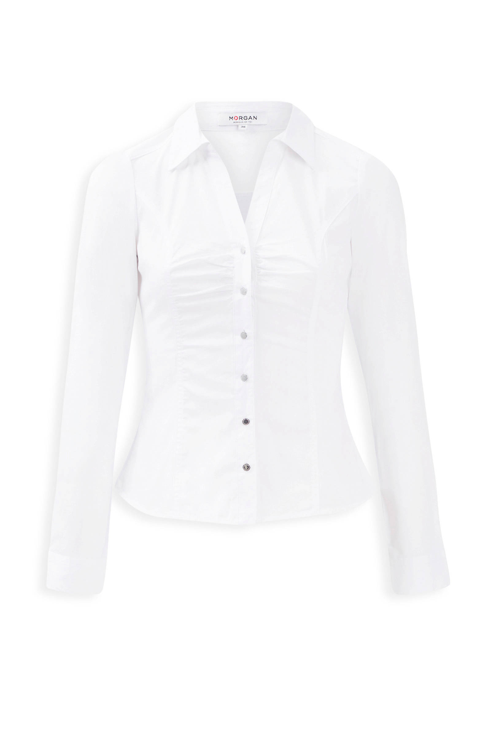 Morgan blouse met plooien wit
