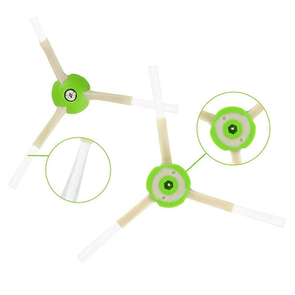 (13-tlg. Set) Ersatz Seiten Bürsten / Hepa Filter / Lamellen Reinigungs Kit für iRobot Roomba Staubsauger Roboter - Grün