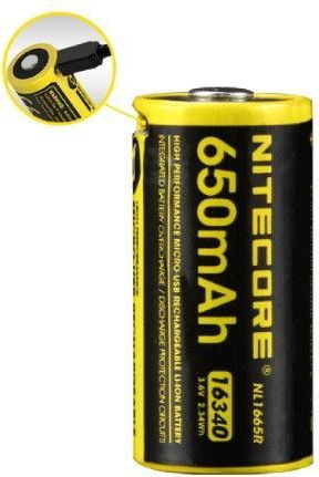 Nitecore NL1665R - Button Top Accu - 3.7 V - 650mAh - Origineel