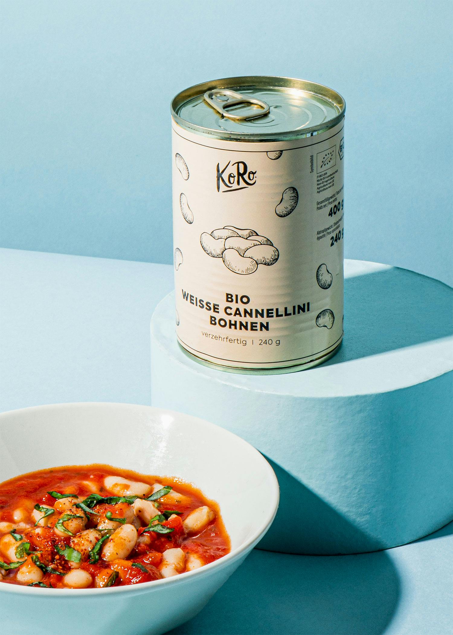 Weiße Bio Cannellini Bohnen in der Dose 240 g