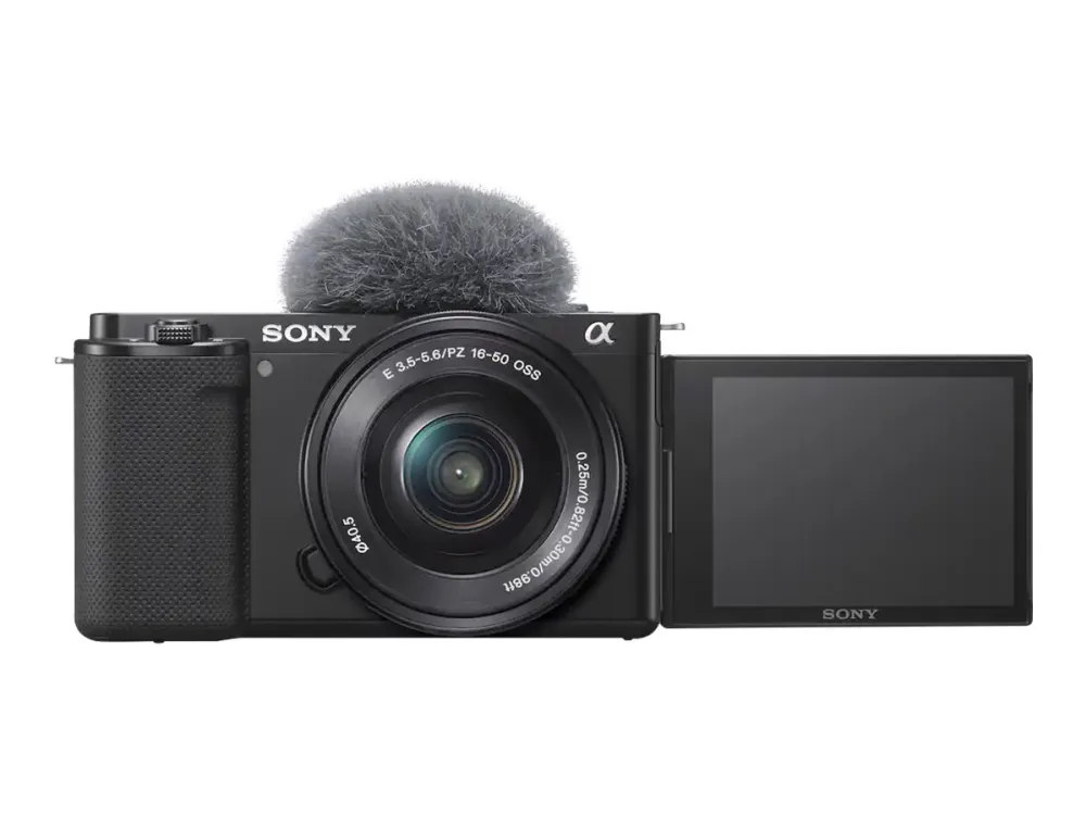 Sony a ZV-E10L - Digitalkamera - spejlløst - 24.2 MP - APS-C - 4K / 30 fps - 3x optisk zoom 16-50 mm Power Zoom-objektiv - Wireless LAN, Bluetooth - sort