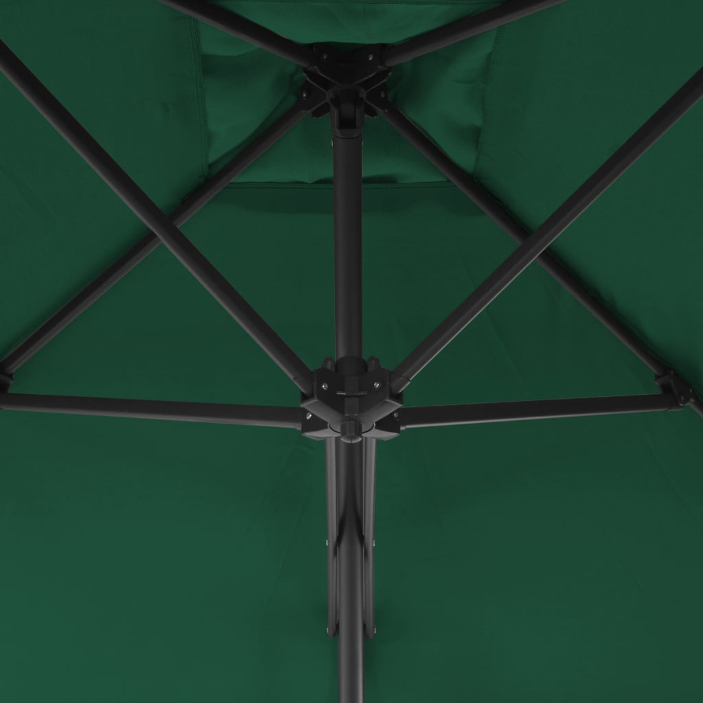 Parasol d'e x térieur avec mât en acier 250 x 250 cm vert