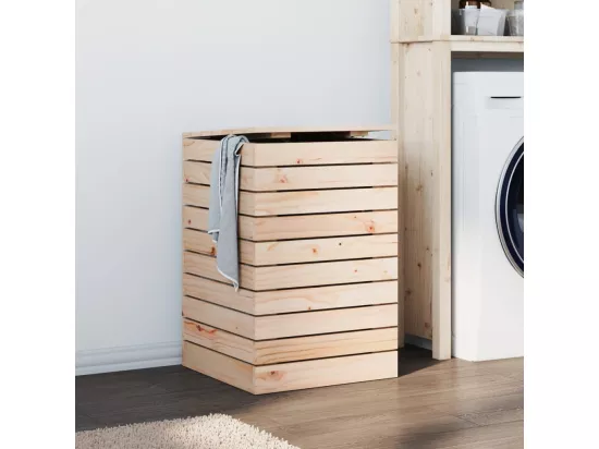 Panier à linge 44x44x66 bois massif de pin