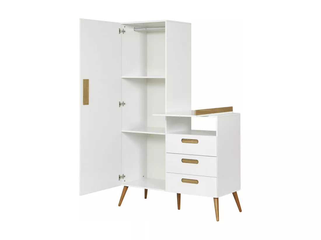 Armoire panneaux de fibres blanc ZAHIA