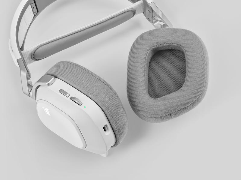 Corsair Headset HS80 RGB iCUE Weiss Kabelloses Surround-Sound Gaming-Headset