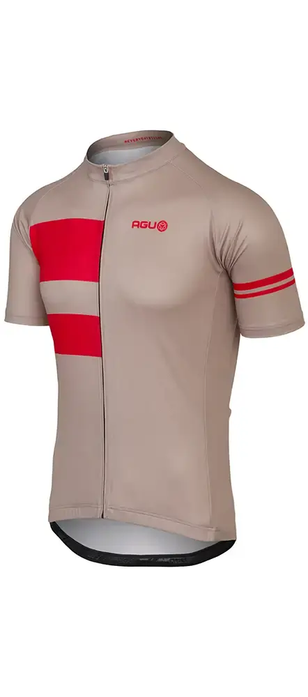 AGU Stripes Essential Fietsshirt Korte Mouwen Bruin/Oranje Heren