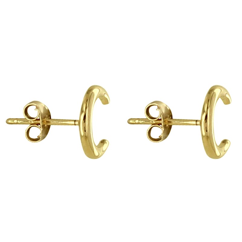 Boucles d'Oreilles Plaqué Or Croissant de Lune