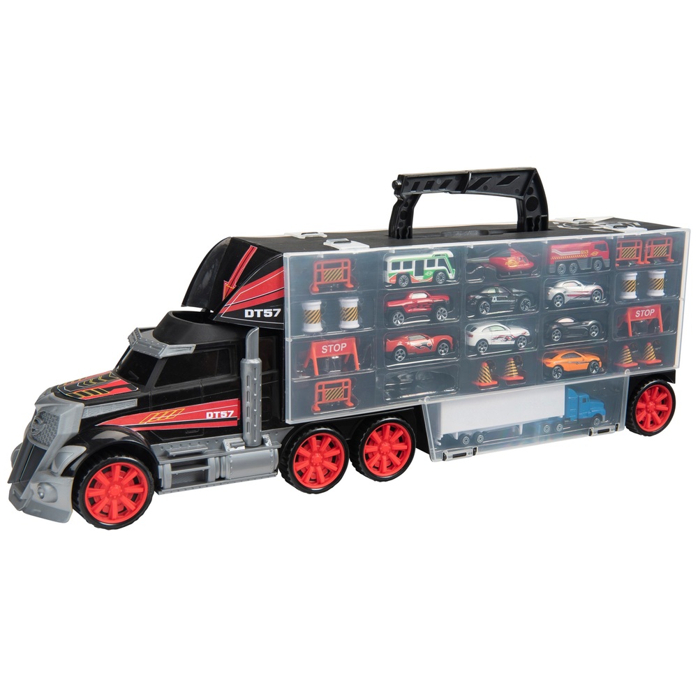 Super Wheelz Truck Tragetasche und 7 Autos