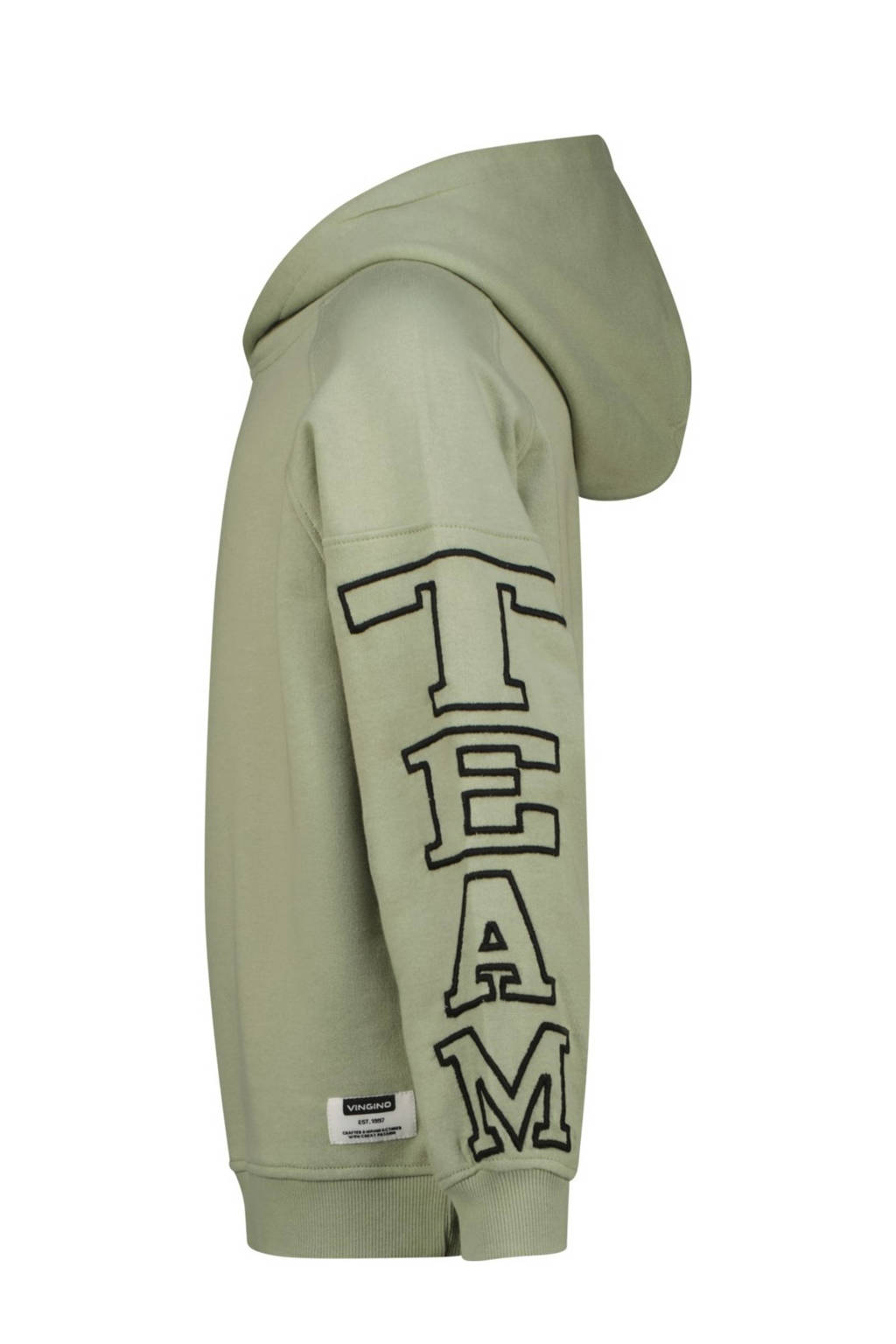 Vingino hoodie Neave met tekst zachtgroen