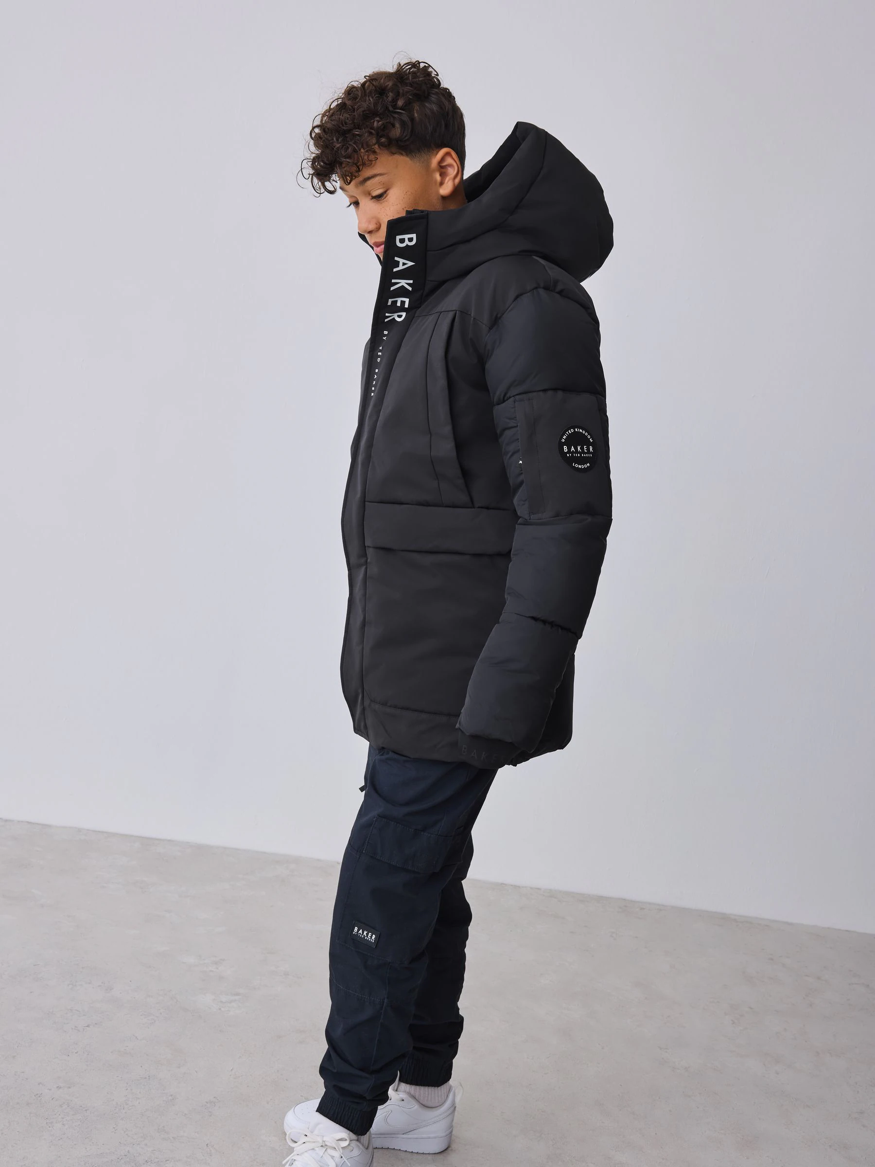 Baker by Ted Baker Baker by Ted Baker Regenbestendige Zwarte Gevoerde Jas
