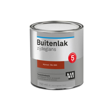 Karwei buitenlak zijdeglans wijnrood 750 ml