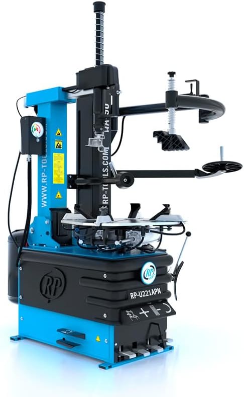 Montiermaschine Reifen PKW Vollaut. 400V (2 Stufen) 10 - 24 mit pneumatisch kippbarer Säule + AIR-SHOCK Hilfsarm HA90R