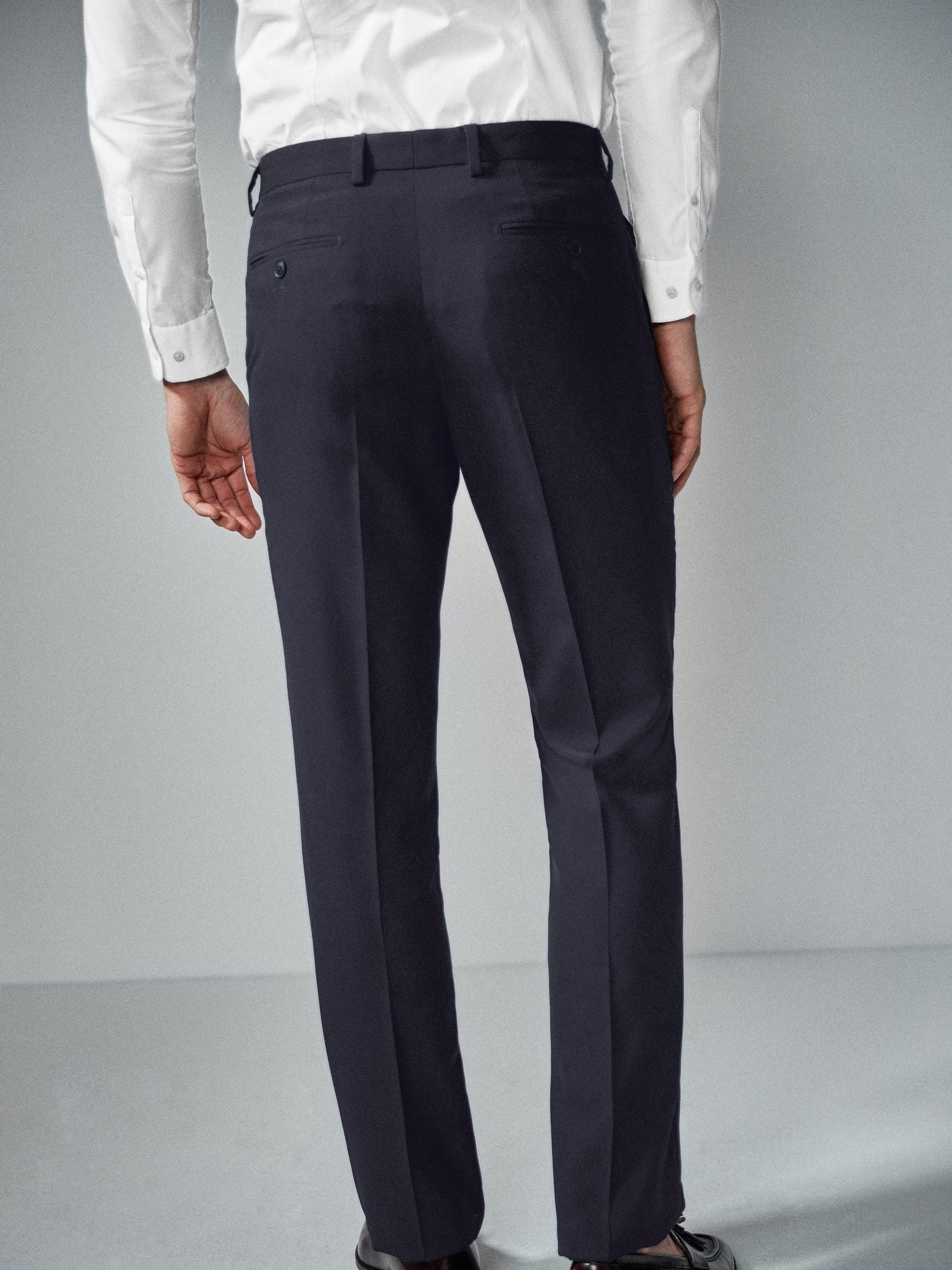 Donkerblauw - Tailored fit - Kostuumbroeken