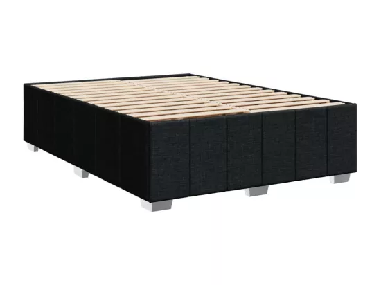 Sommier à lattes de lit avec matelas Noir 160x200 cm Tissu