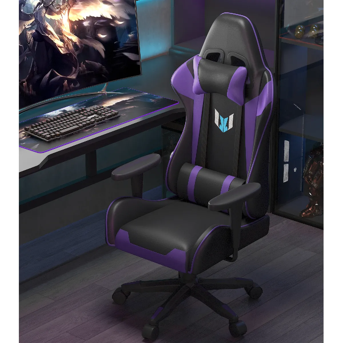 Bigzzia Fauteuil Gamer // Noir/Violet