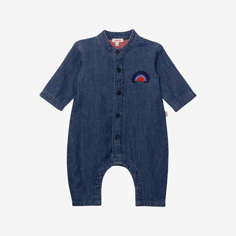 Combi longue bébé chambray bleu Catimini Bleu