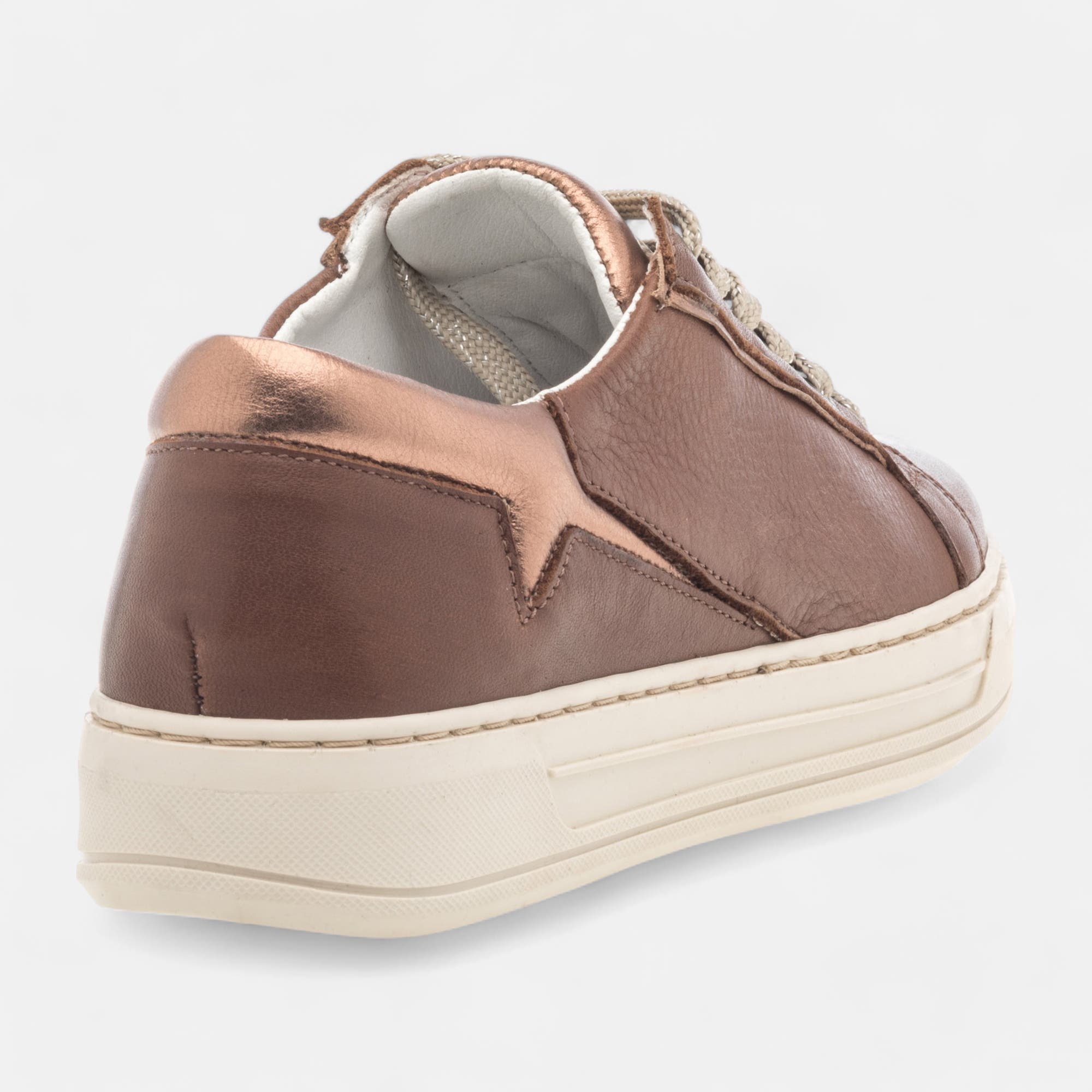 Baskets basses Femme en cuir cognac