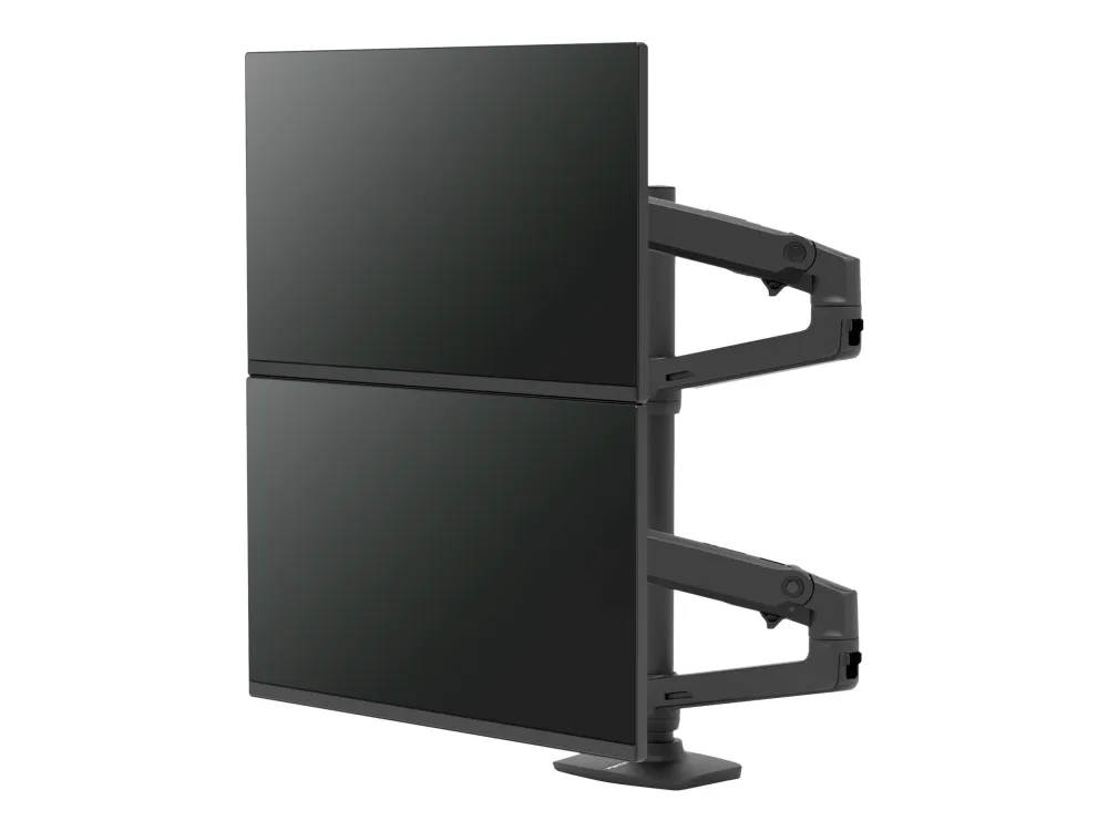 Ergotron LX - Monteringssæt (dobbelt stablearm, høj pæl) - for 2 LCD displays - mat sort - skærmstørrelse: op til 40