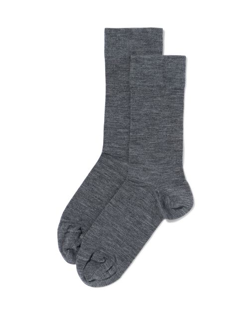 chaussettes homme en laine 2 paires gris chiné