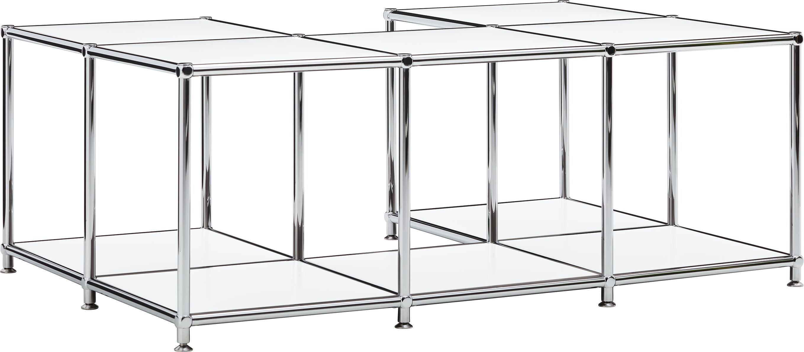 FLEXCUBE Salontisch - Weiss / B: 114.5 cm x T: 77.5 cm x H: 42.5 cm