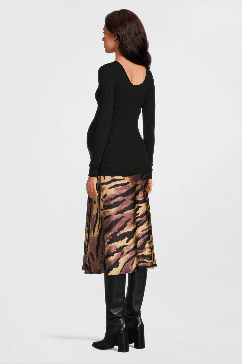 PIECES Maternity zwangerschapslongsleeve van katoen zwart