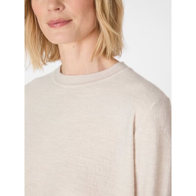 Damen-Wollpullover, Naturweiß