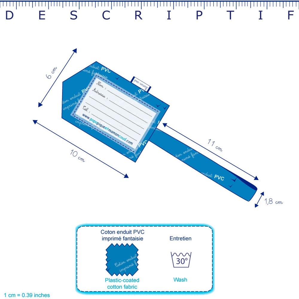 Etiquette Bagage Paille Argent Jean