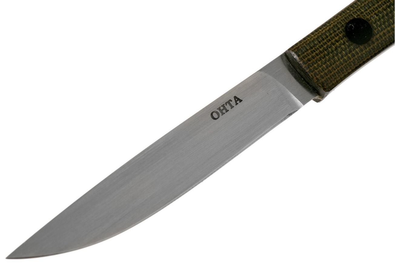 Ohta OFB SS 75 Green Canvas Micarta vaststaand mes