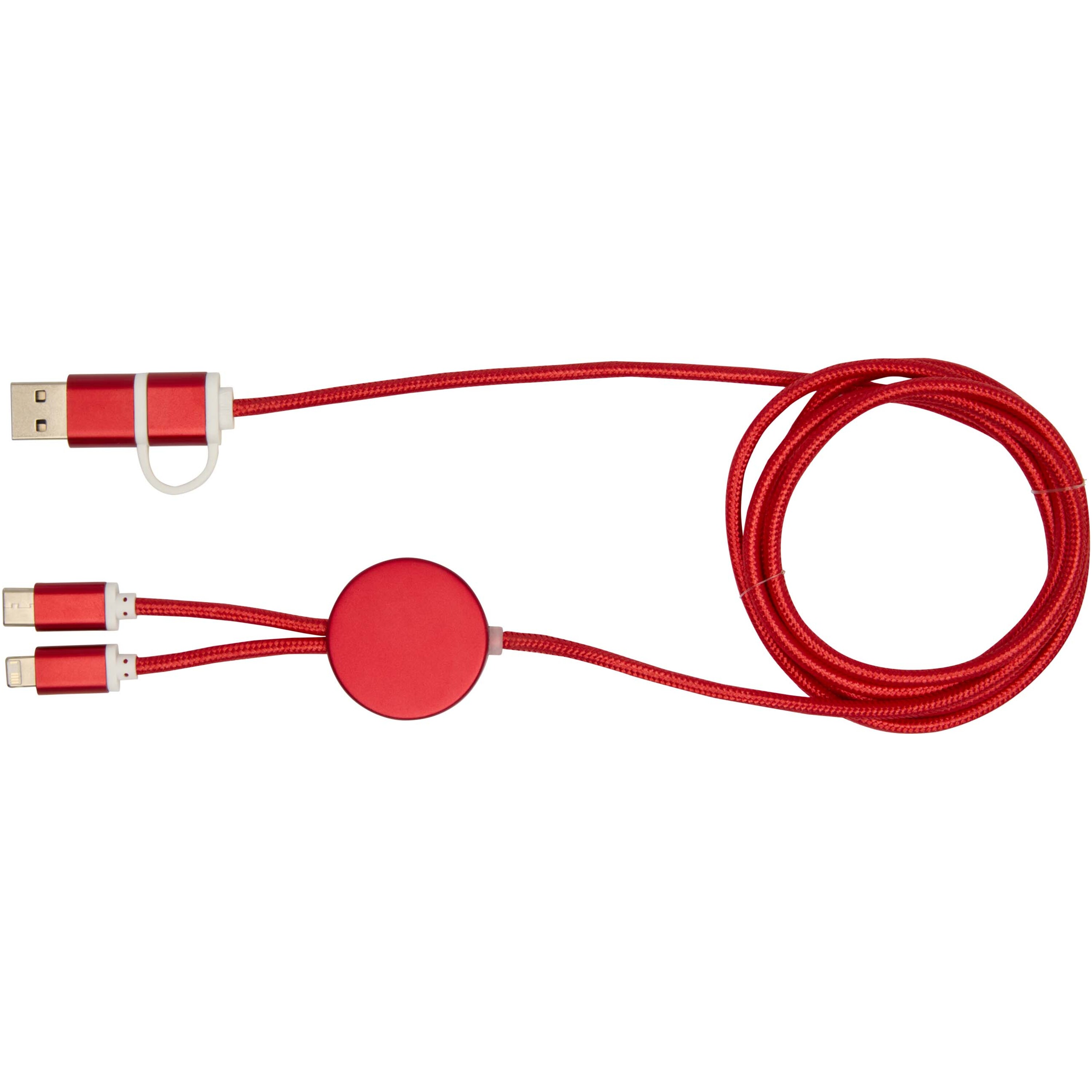 PF Concept 124425 - Câble 5 en 1 Alasia en aluminium et plastique recyclés de 150 cm pour la synchronisation des données et la charge rapide de 27 W