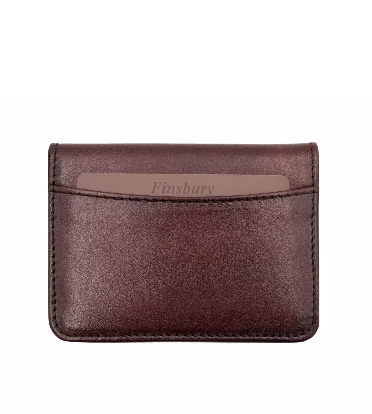Porte-cartes à Deux Volets Marron Patiné