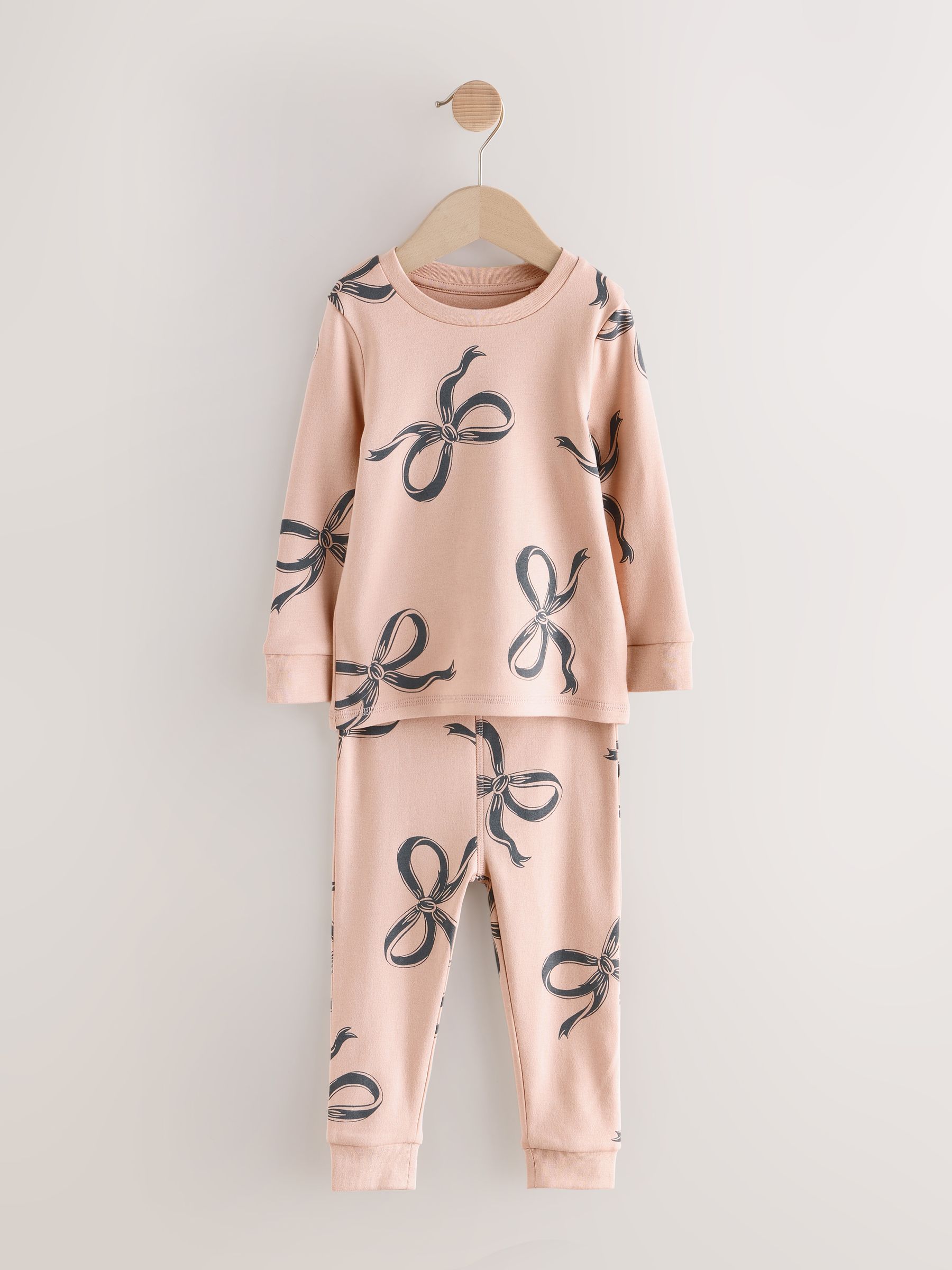 Ecru/Bruin Strikprint - Verpakking van 3 knusse pyjama's (9 mnd-16 jr)